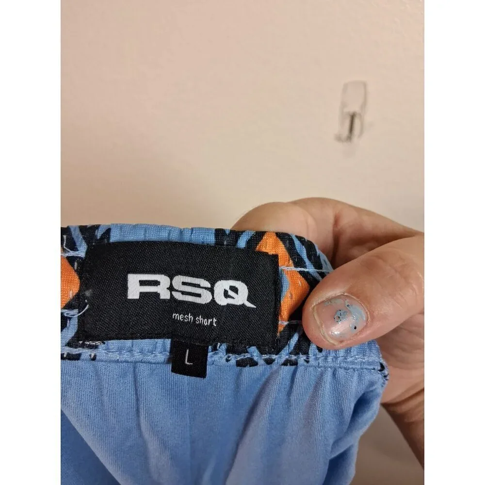 NWT RSQ Mesh Shorts Lined Athletic Workout Gym Basketball Blue Size Large